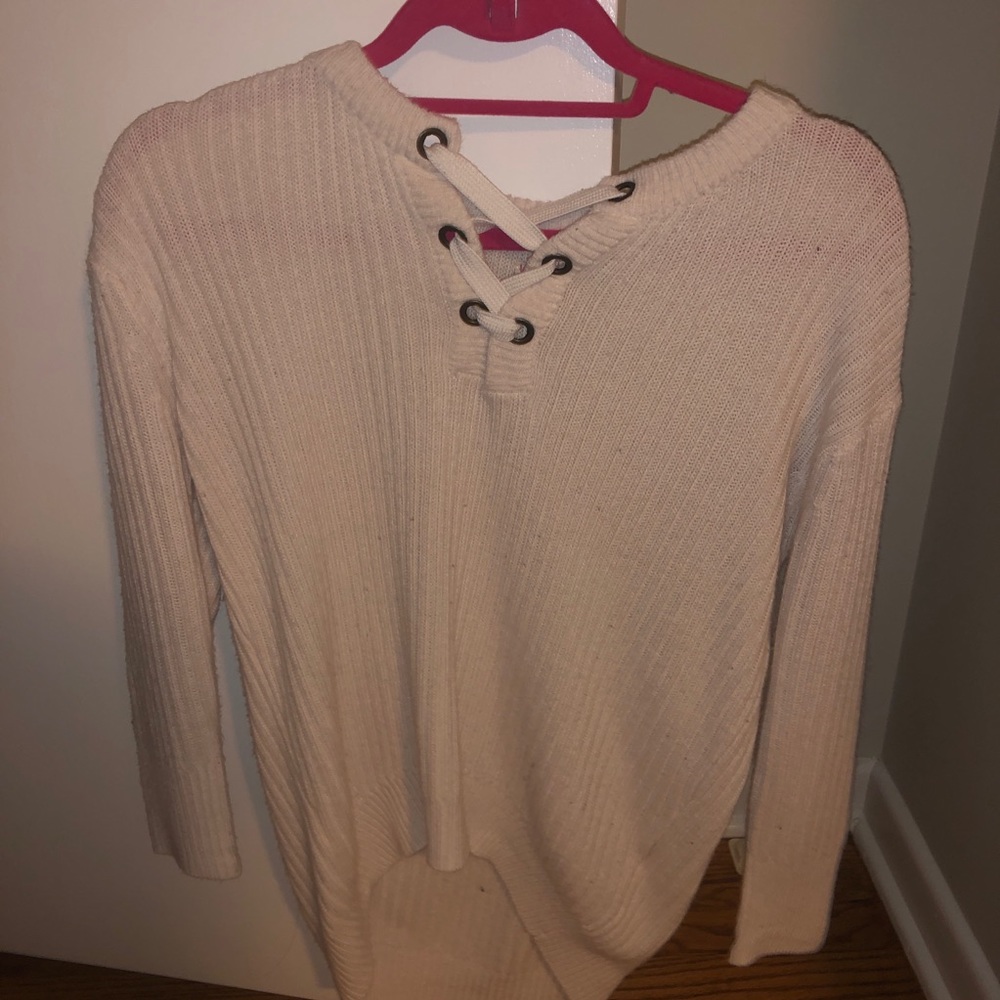 lace up sweater